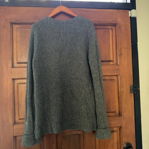 Chunky Ann Taylor Alpalca/Merino Wool Crew Neck Sweater Gray Large - Picture 3 of 5